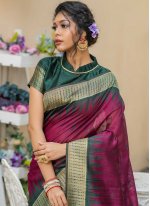 Voguish Tussar Silk Traditional Designer Saree