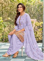 Voluptuous Sequins Lavender Georgette Patiala Salwar Suit