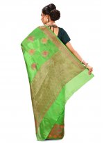 Weaving Banarasi Silk Designer Saree in Green