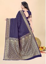 Weaving Banarasi Silk Traditional Designer Saree in Blue
