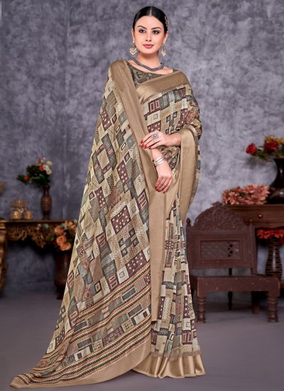 Weaving Silk Contemporary Saree in Multi Colour