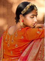 Weaving Silk Designer Traditional Saree in Orange