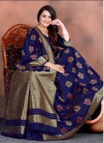 Weaving Silk Traditional Saree in Blue