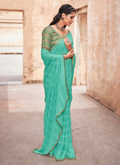 Weaving Weight Less Classic Saree in Turquoise
