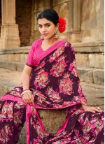 Weight Less Lace Purple Trendy Saree