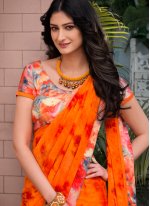 Weight Less Multi Colour Abstract Print Casual Saree