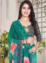 Weight Less Turquoise Trendy Saree