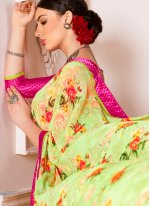 Whimsical Abstract Print Multi Colour Casual Saree