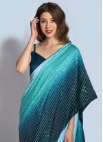Whimsical Georgette Sequins Shaded Saree