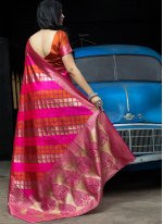 Whimsical Weaving Hot Pink Designer Traditional Saree