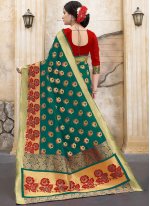 Whimsical Weaving Sea Green Art Silk Traditional Designer Saree