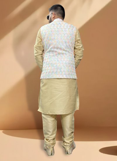 White Embroidered Festival Nehru Jackets