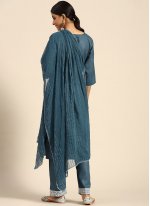 Winsome Embroidered Blended Cotton Pant Style Suit