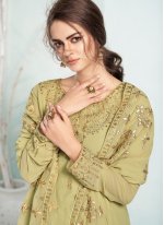 Winsome Embroidered Georgette Trendy Salwar Suit