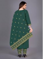 Winsome Rayon Green Designer Straight Salwar Suit