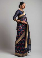 Winsome Weaving Black Designer Traditional Saree