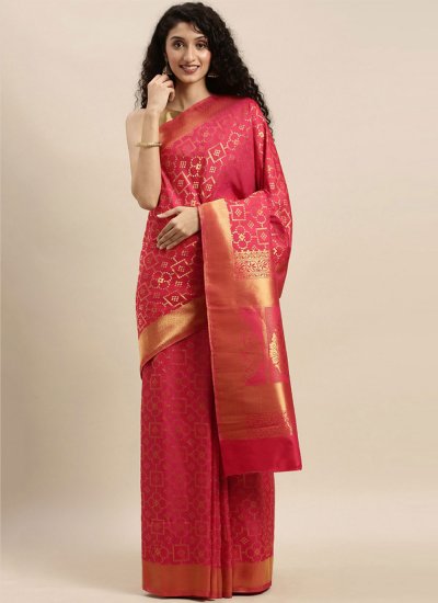 Wonderous Kanjivaram Silk Weaving Pink Designer Traditional Saree
