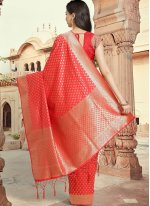 Woven Silk Traditional Saree in Red