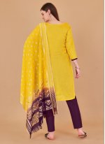 Yellow Banarasi Silk Casual Trendy Salwar Kameez