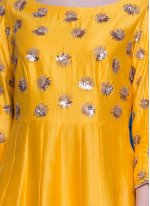 Yellow Chanderi Designer Suit