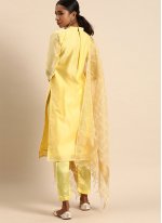 Yellow Chanderi Silk Ceremonial Salwar Kameez