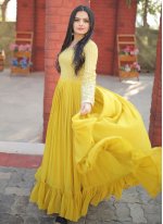 Yellow Color Floor Length Gown