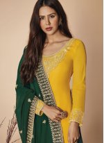 Yellow Embroidered Designer Pakistani Salwar Suit