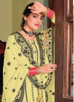 Yellow Embroidered Festival Designer Pakistani Salwar Suit