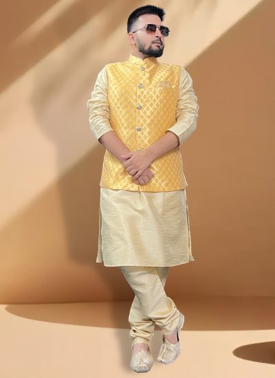 Yellow Engagement Nehru Jackets