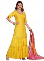 Yellow Fancy Festival Readymade Suit
