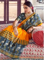 Yellow Fancy Patola Silk  Designer Saree