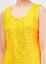 Yellow Faux Georgette Designer Palazzo Suit