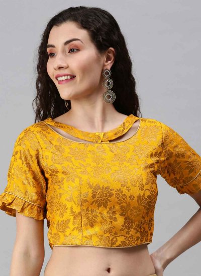 Yellow Jacquard Festival Blouse