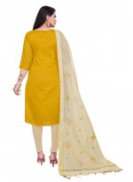 Yellow Mehndi Chanderi Salwar Suit