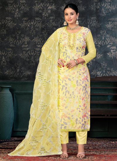 Yellow Mehndi Trendy Salwar Suit