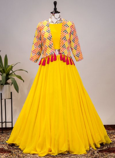 Buy Yellow Diwali Plain Lehenga Choli Online for Women in USA