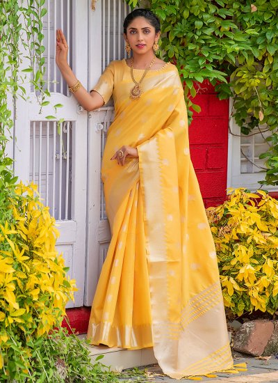 Yellow Silk Butta Classic Saree
