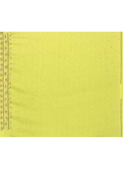 Yellow Silk Embroidered Classic Saree