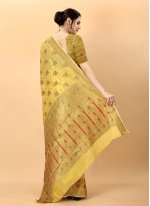 Yellow Weaving Cotton Silk Contemporary Saree