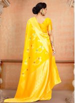 Yellow Weaving Poly Silk Designer Traditional Saree