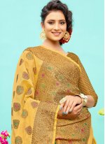 Yellow Weaving Silk Designer Traditional Saree