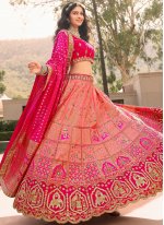 Zari Banarasi Silk Trendy Lehenga Choli in Pink
