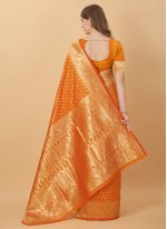 Zari Kanchipuram Silk Classic Designer Saree in Orange