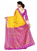 Zari Kanjivaram Silk Classic Saree in Yellow