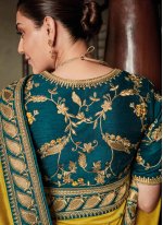 Zesty Silk Weaving Yellow Contemporary Saree