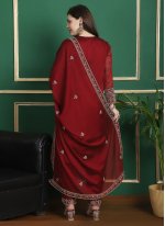 Absorbing Georgette Red Designer Salwar Suit
