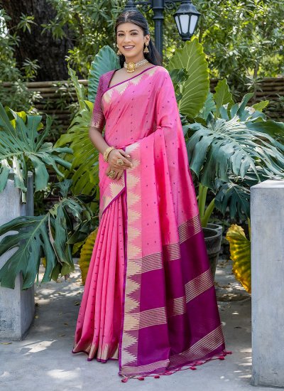 Adorning Woven Raw Silk Contemporary Saree