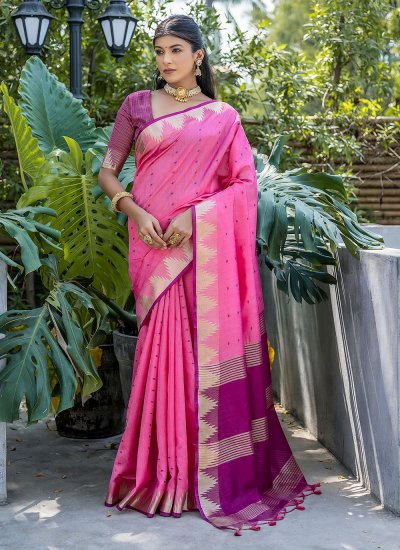 Adorning Woven Raw Silk Contemporary Saree