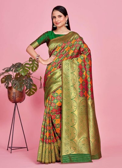Affectionate Patola Silk  Multi Colour Trendy Saree