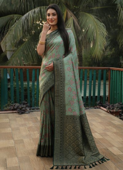 Amazing Green Party Classic Saree